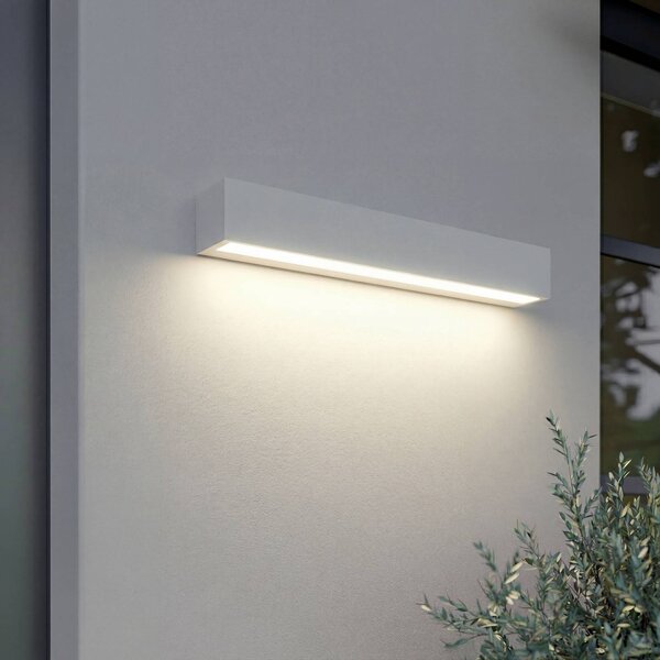 Kinkiet zewnętrzny LED Lengo Lucande, biały / opal, aluminium, nowoczesny