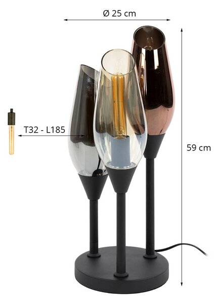 ZIJLSTRA Lampa stołowa Cocoon, miedziany, salon / jadalnia, metal, nowoczesny