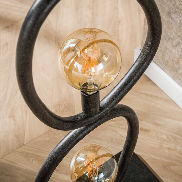 ZIJLSTRA Lampa stojąca Pebble, czarny, salon / jadalnia, metal, nowoczesny