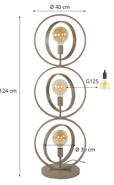 ZIJLSTRA Lampa stojąca Turn Around, kremowy / amber, salon / jadalnia, metal, nowoczesny