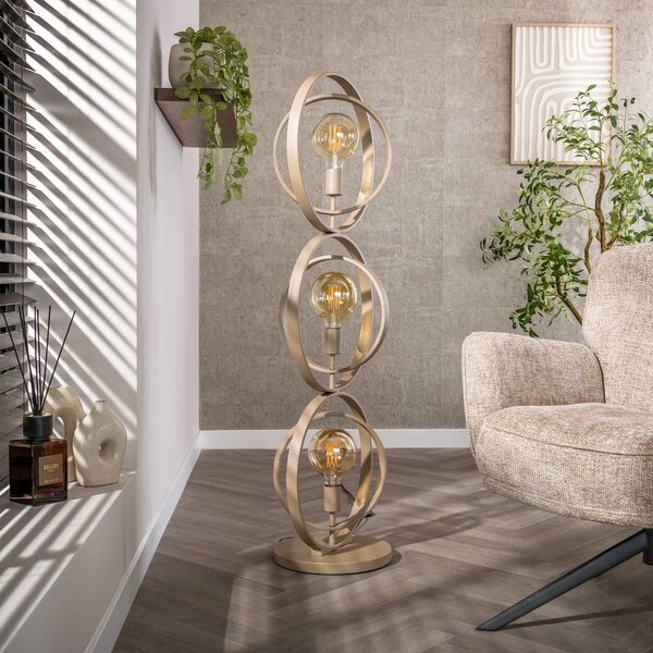 ZIJLSTRA Lampa stojąca Turn Around, kremowy / amber, salon / jadalnia, metal, nowoczesny