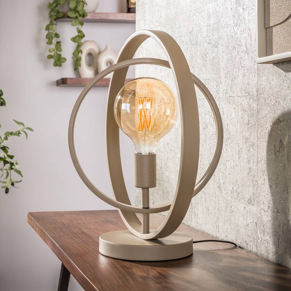 ZIJLSTRA Lampa stołowa Turn Around, kremowy / amber, salon / jadalnia, metal, nowoczesny