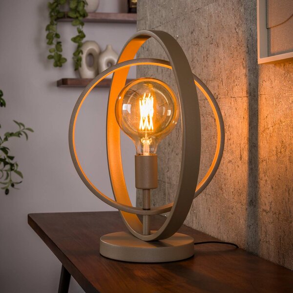 ZIJLSTRA Lampa stołowa Turn Around, kremowy / amber, salon / jadalnia, metal, nowoczesny