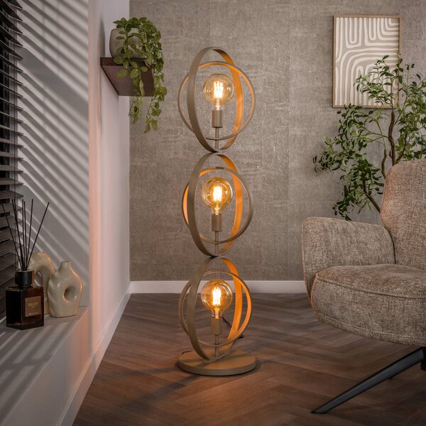 ZIJLSTRA Lampa stojąca Turn Around, kremowy / amber, salon / jadalnia, metal, nowoczesny