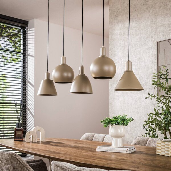 ZIJLSTRA Lampa wisząca Metallo, możliwość ściemniania, kremowy / amber, salon / jadalnia, metal, nowoczesny
