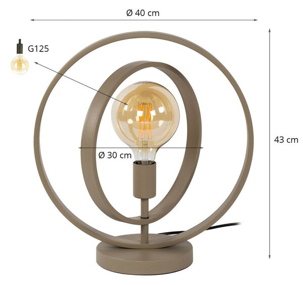 ZIJLSTRA Lampa stołowa Turn Around, kremowy / amber, salon / jadalnia, metal, nowoczesny