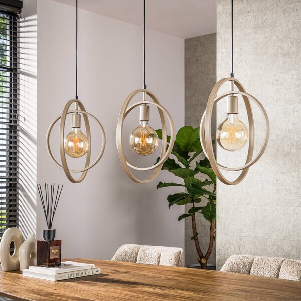 ZIJLSTRA Lampa wisząca Turn Around, możliwość ściemniania, kremowy / amber, salon / jadalnia, metal, nowoczesny