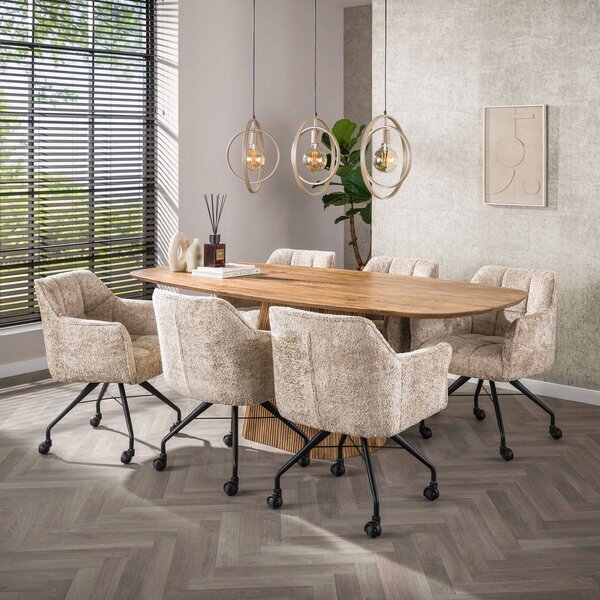 ZIJLSTRA Lampa wisząca Turn Around, możliwość ściemniania, kremowy / amber, salon / jadalnia, metal, nowoczesny