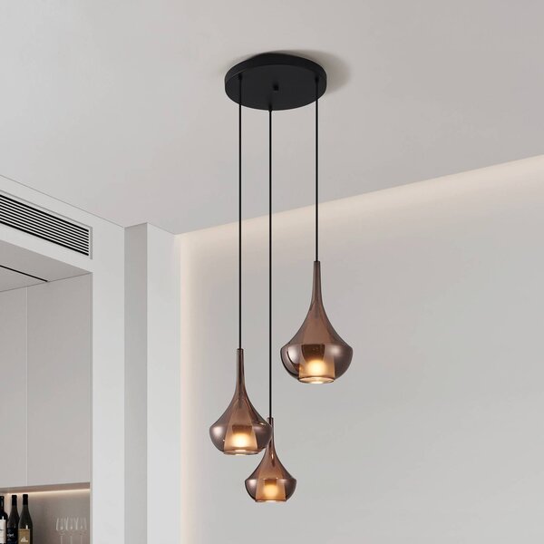 Stars of Light Lampa wisząca Almoster, możliwość ściemniania, miedziany, salon / jadalnia, metal, nowoczesny