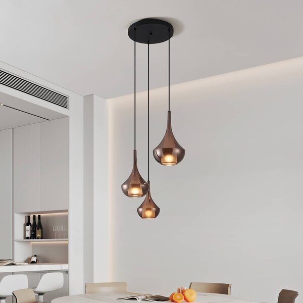 Stars of Light Lampa wisząca Almoster, możliwość ściemniania, miedziany, salon / jadalnia, metal, nowoczesny