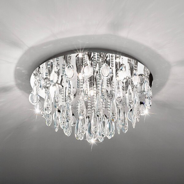 Stars of Light Lampa sufitowa Calaonda, chromowy / srebrny, salon / jadalnia, stal szlachetna