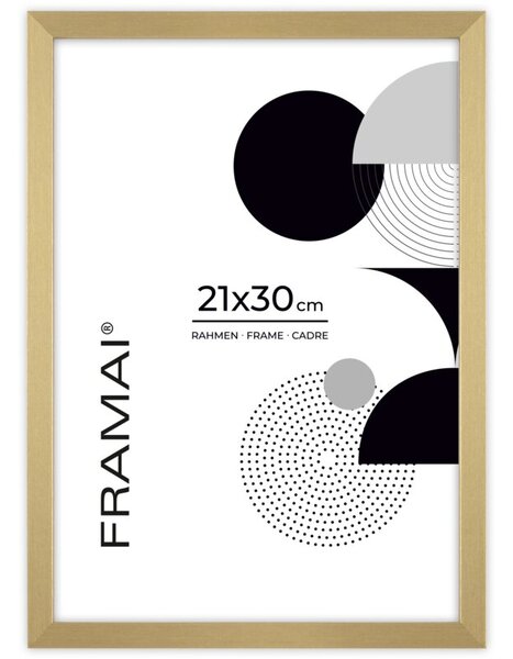 Ramka na zdjęcia 21x30 cm rama MDF ramki do zdjęć A4 kolor złoty FRAMAI®