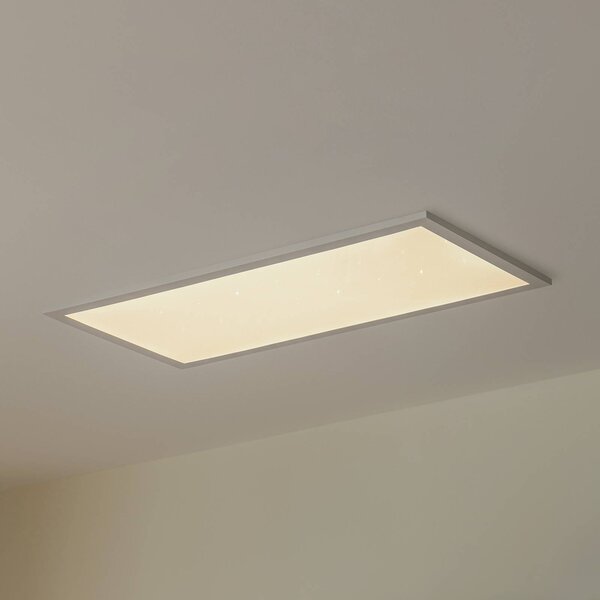 Lindby Panel LED Kenma, możliwość ściemniania, biały / opal, salon / jadalnia, tworzywo sztuczne, nowoczesny