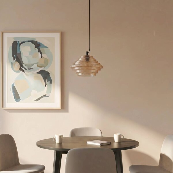 Lampa wisząca szklana Orliana Lindby, możliwość ściemniania, kremowy / amber, salon / jadalnia, szkło, nowoczesny