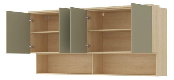 MebleMWM Szafka wisząca 4D TERRA | 24LEON13 | Dąb Lindberg / Eukaliptus