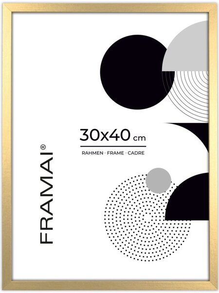 Ramka na zdjęcia 30x40 cm rama MDF ramki do zdjęć 40x30 cm kolor złoty FRAMAI®