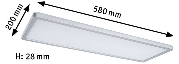 Paulmann Panel LED Atria Shine, chromowy / srebrny, biuro, tworzywo sztuczne, nowoczesny