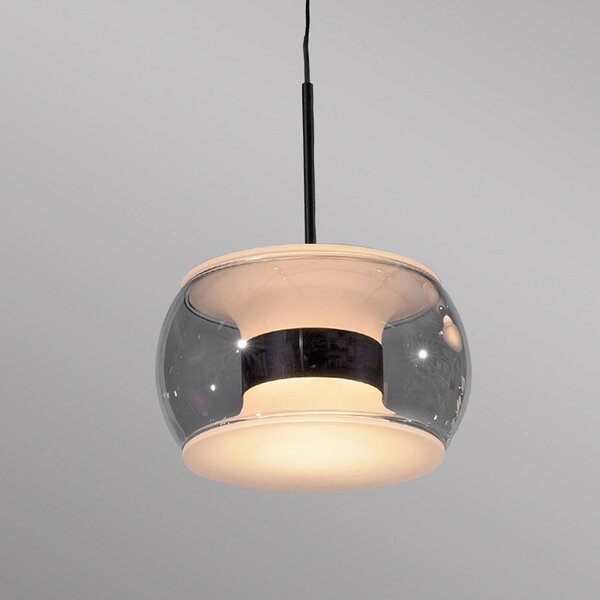 Paul Neuhaus Lampa wisząca Fumea, możliwość ściemniania, czarny, salon / jadalnia, szkło