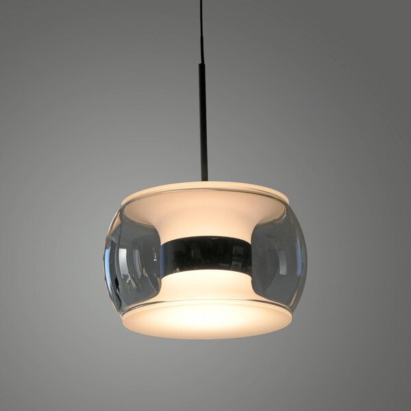 Paul Neuhaus Lampa wisząca Fumea, możliwość ściemniania, czarny, salon / jadalnia, szkło