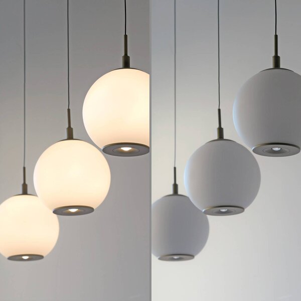 Paul Neuhaus Lampa wisząca Sandora, możliwość ściemniania, kremowy / amber, salon / jadalnia, metal, nowoczesny