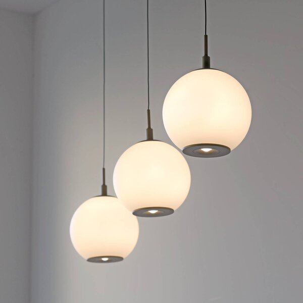 Paul Neuhaus Lampa wisząca Sandora, możliwość ściemniania, kremowy / amber, salon / jadalnia, metal, nowoczesny