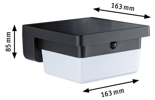Paulmann Kinkiet LED Isleen, 230 V + Solar, czarny, 16 cm Isleen, czarny, tworzywo sztuczne, nowoczesny