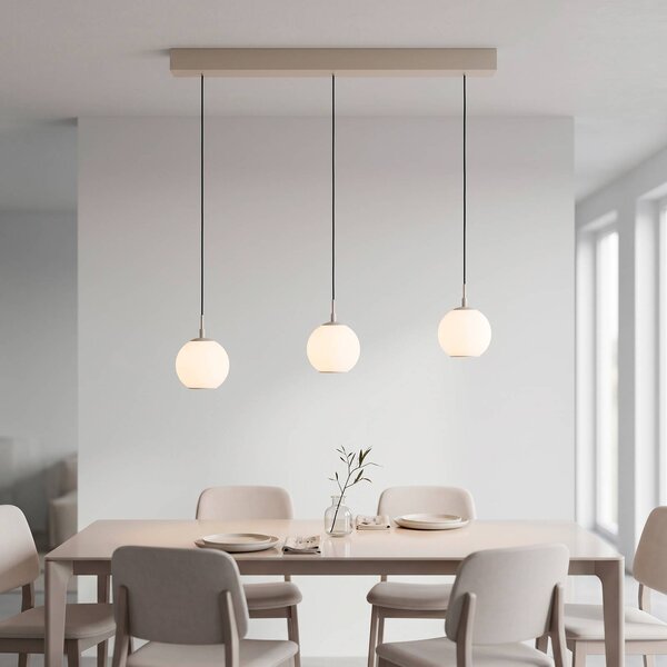 Paul Neuhaus Lampa wisząca Sandora, możliwość ściemniania, kremowy / amber, salon / jadalnia, metal, nowoczesny