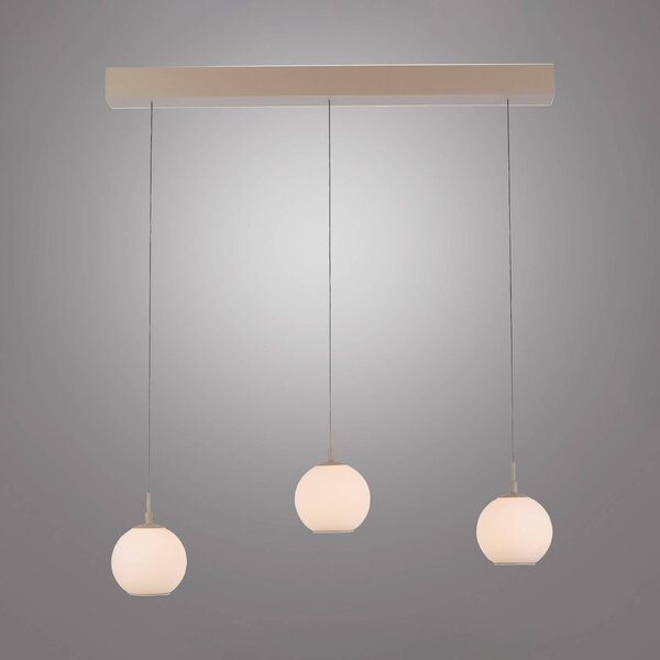 Paul Neuhaus Lampa wisząca Sandora, możliwość ściemniania, kremowy / amber, salon / jadalnia, metal, nowoczesny