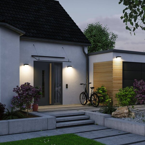 Paulmann Kinkiet LED Isleen, 230 V + Solar, czarny, 16 cm Isleen, czarny, tworzywo sztuczne, nowoczesny
