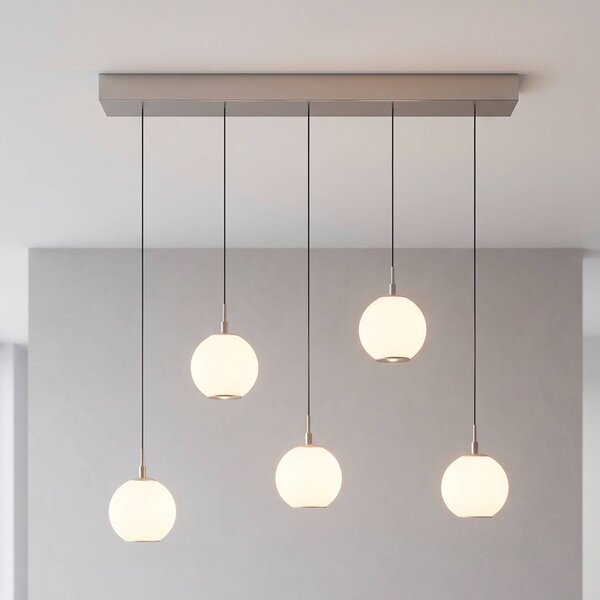 Paul Neuhaus Lampa wisząca Sandora, możliwość ściemniania, kremowy / amber, salon / jadalnia, metal, nowoczesny