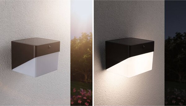 Paulmann Kinkiet LED Lioren, 230 V + Solar, czarny, 17 cm Lioren, czarny, tworzywo sztuczne, nowoczesny