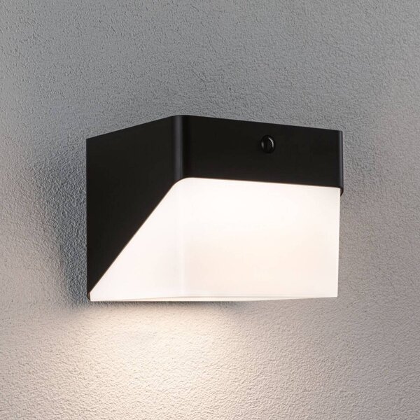 Paulmann Kinkiet LED Lioren, 230 V + Solar, czarny, 17 cm Lioren, czarny, tworzywo sztuczne, nowoczesny