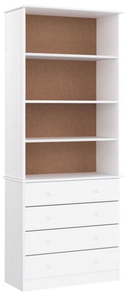 Biblioteczka z szufladami alta, biała, 77x35x186,5 cm, sosna
