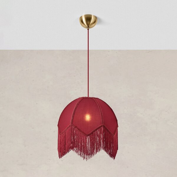 Markslöjd Lampa wisząca Gertrud, czerwony, salon / jadalnia, tkanina / materiał / jedwab