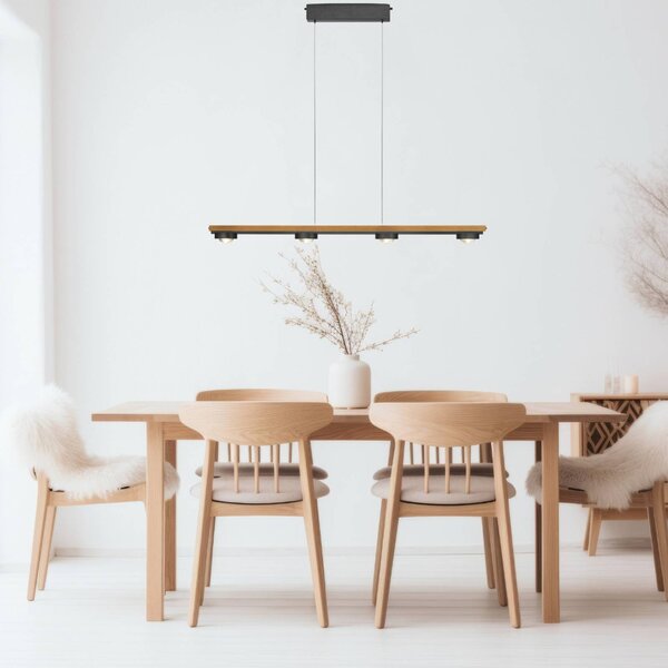 Buschwerk Lampa wisząca Beam, możliwość ściemniania, jasne drewno, salon / jadalnia, metal, nowoczesny