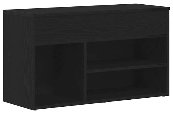 Ławka na buty 80 x 30 x 45 cm Drewno inżynieryjne Czarny Dąb