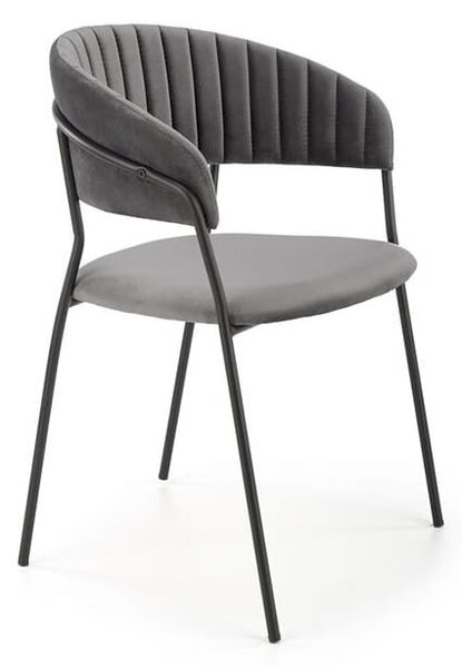 Szare krzesło tapicerowane do jadalni loft | Umeblowana.com
