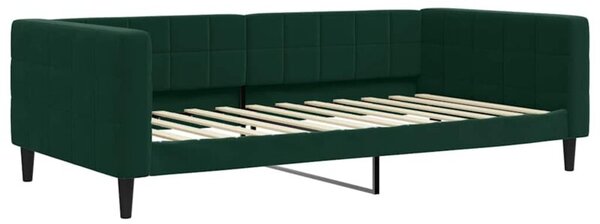 Sofa z funkcją spania, ciemnozielona, 100x200 cm, aksamitna
