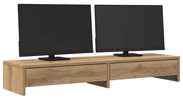 Podstawka pod monitor, z szufladami, dąb artisian, 100x27x15 cm