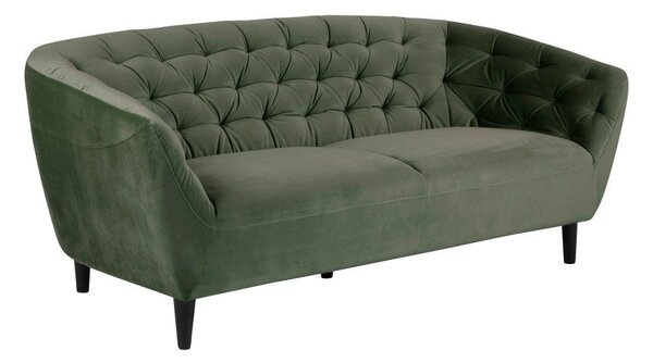 Zielona aksamitna sofa Actona Ria, 191 cm