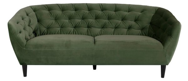Zielona aksamitna sofa Actona Ria, 191 cm