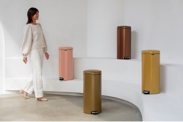 Stalowy kosz na śmieci z pedałem w kolorze złota 30 l NewIcon – Brabantia