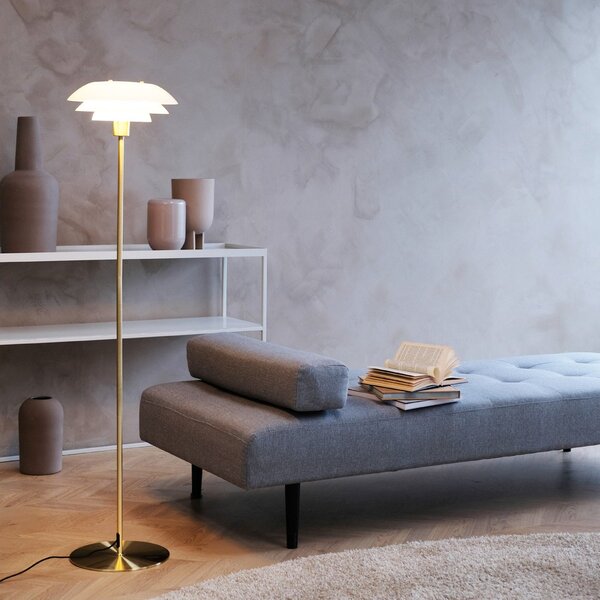Lampa Podłogowa Dyberg Larsen, DL31, złoty | mosiężny, salon, metal, design