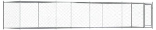 Klatka dla psa, z drzwiami, szara, 8x2x1,5 m, stal