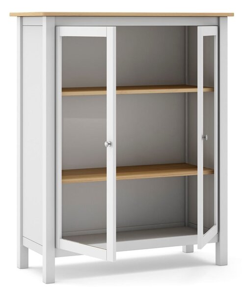 Biało-naturalna witryna z drewna sosnowego 90x110 cm Misti – Marckeric