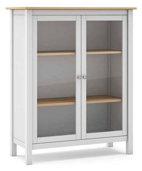 Biało-naturalna witryna z drewna sosnowego 90x110 cm Misti – Marckeric