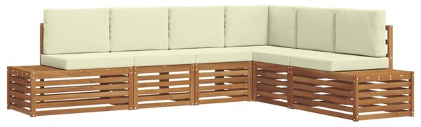 Zestaw mebli ogrodowych z litego drewna akacjowego - elegancka sofa modularna z poduszkami