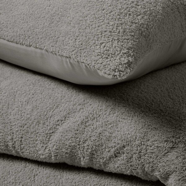 Antracytowa pościel dwuosobowa z mikropluszu 240x220 cm Helena – douceur d'intérieur