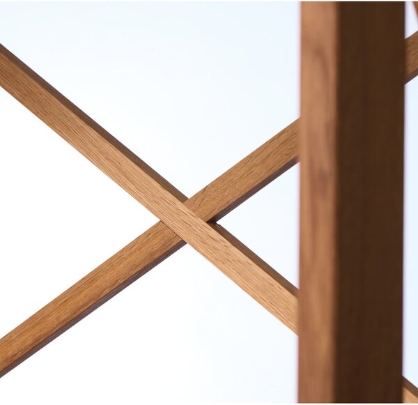 Regał z litego drewna dębowego w naturalnym kolorze 70x198 cm X-Shelf – Unique Furniture