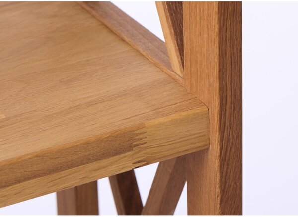 Regał z litego drewna dębowego w naturalnym kolorze 70x198 cm X-Shelf – Unique Furniture